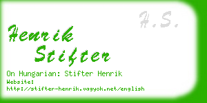 henrik stifter business card